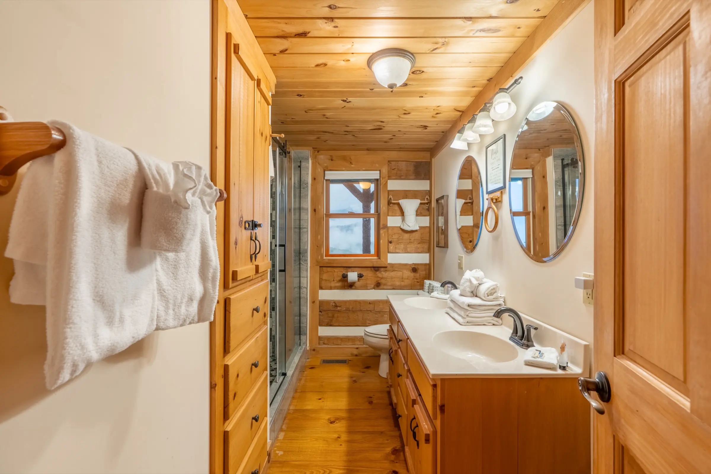Updated master bathroom with tile shower