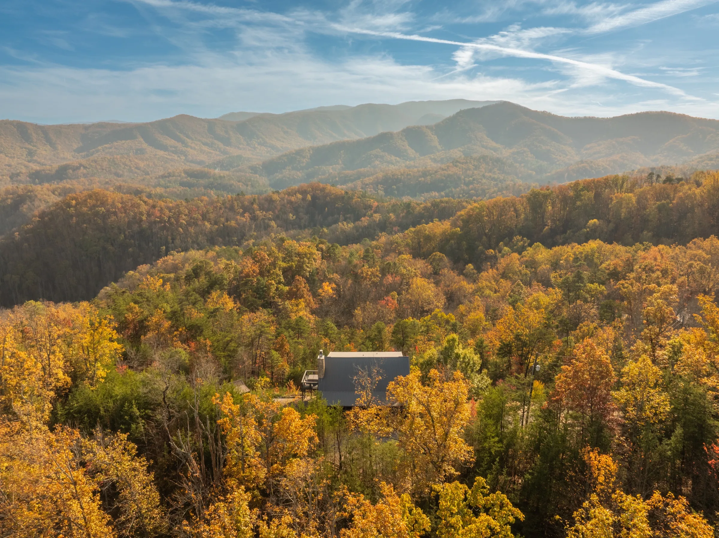 Panoramic Smoky Mountain view from Million Dollar View Cabin